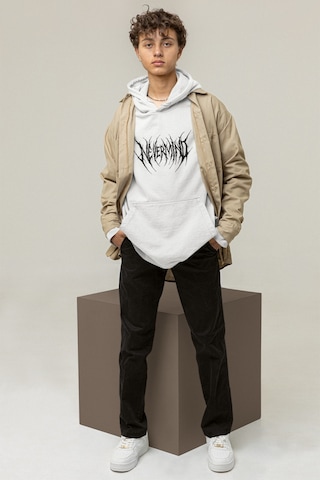 Nevermind Trend Unisex Oversize Hoodie Streetwear Baskılı Sweatshirt Beyaz