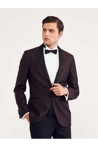 Bisse Erkek Slim Fit Smokin Bordo