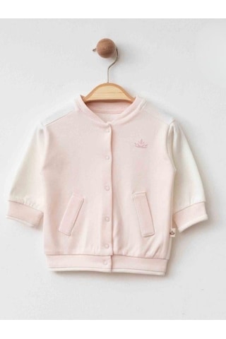 Kız Bebek Pamuklu Organik Bomber Ceket-16176 Çok Renkli
