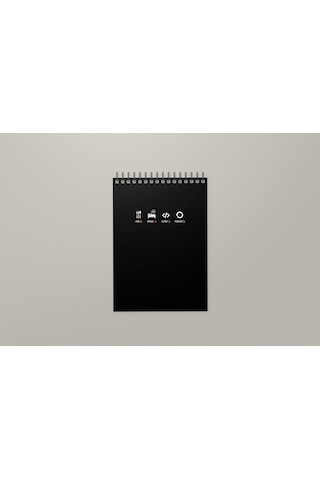 Notebook for Developers - Eat Sleep Code Repeat - Siyah - Kısmi Lak'lı Yumuşak Kapak - 50 Yaprak - Kareli - Spiralli Bloknot