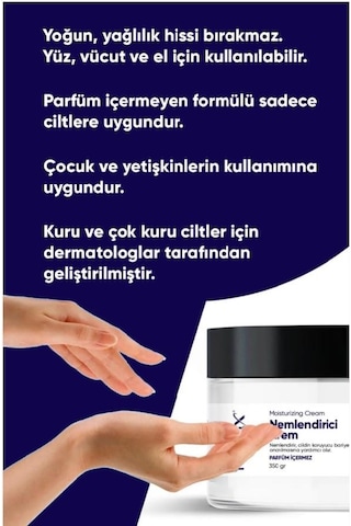 Nedox Nemlendirici Krem Kuru Ciltler Seramid ve Hyalüronik Asit İçerikli Yüz Vücut Kremi 350 G