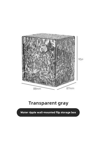 Hangfox Banyo Duvar Tipi Dolap: Toz Koruyucu Kapaklı Makyaj Ürünleri Depolama Kutusu, 1l Kapasiteli, Modern Aesthetic, Uzay Tasarrufu Şeffaf Gri Gümüş Diğer