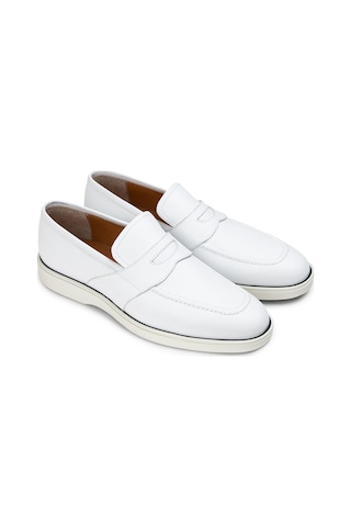 Deery Hakiki Deri Beyaz Erkek Loafer Ayakkabı - 01960mbyzc01 Beyaz