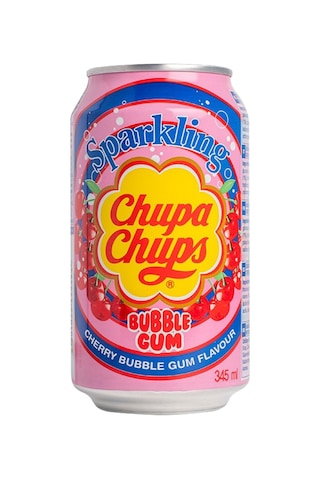 Chupa Chups Sparkling Cherry Bubble Gum Flavour - Kiraz Ve Sakız Aromalı Gazlı İçecek 345 Ml