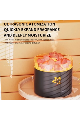 Techbloom Siyah Rose Çiçek Yedi Renkli Tuz Taşı Nemlendirici Esanssız Romantik Ortam Yaratır Yumuşak Sis