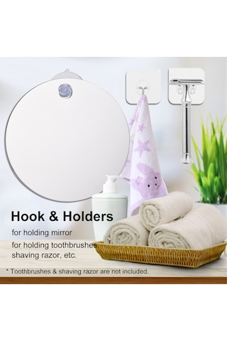 Qingmipy Seyahat Ve Banyo İçin Pratik, Kırılmaz Ve Buğu Önleyici Dikdörtgen Ayna Seti Beyaz