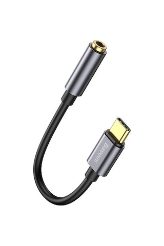 Baseus Catl54-og L54 Type-c Aux Kulaklık Adaptörü 3.5 Jack Ses Kablosu Gri