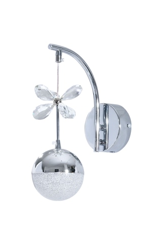 Ey-El Tasarım Şık Sarkıt Led Aplik Krom Kristal Taşlı Krom