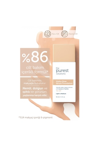 The Purest Solutions Nemlendirici & Canlandırıcı Serum Fondöten SPF 50+, 30 ml – Açık / Orta Ton