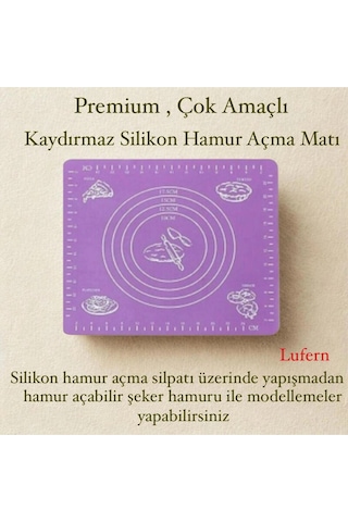 Çok Amaçlı Kaydırmaz Silikon Hamur Açma Matı 50 X 40 Cm Premium Kalite Yıkanabilir Gıda Uyumlu