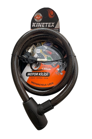 Motorsiklet Kiliti Güçlendirilmiş Kesilmez Çelik Halat Motor Kilidi 24mm 1,3metre Motor Zinciri Siyah