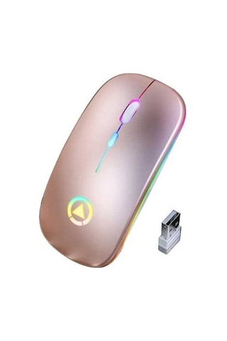 Prestigegoods Yındıao A2 Şarj Edilebilir Sessiz 2.4g Kablosuz Oyun Mouse, Pembe Altın, 110x60x25 Mm, 300mah, 1000-1600 Dpı A2