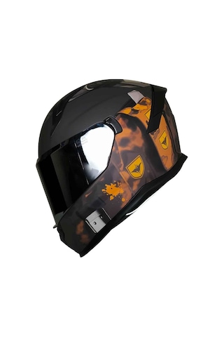 Mts Pro Helmets M-910 Kapalı Motosiklet Kaskı Turuncu - Siyah