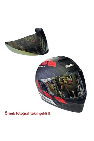 Full Face Beon Gold Kapalı Kask Camı B507 Aynalı-1958