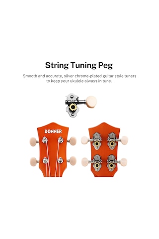 Donner Dus-10m Soprano Ukulele Seti Maun