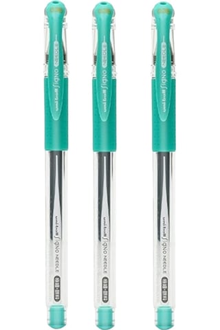 Uniball Signo Needle 0.38 İğne Uçlu Jel Kalem Zümrüt Yeşili Üç Adet