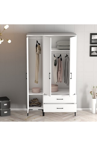 Variant Kumsal 3 Kapılı Rt Gardrop - Beyaz / Beyaz