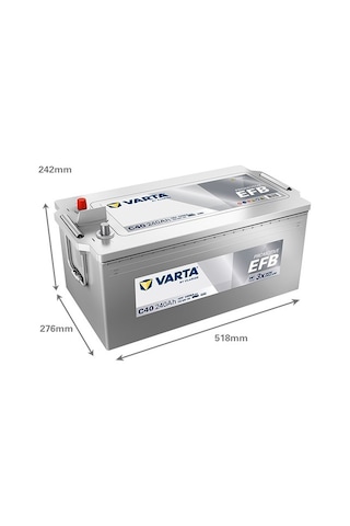 Varta C40 12v 240ah 1200a Promotive Start Stop Efb Ağır Vasıta Akü Üretim Tarihi:2025