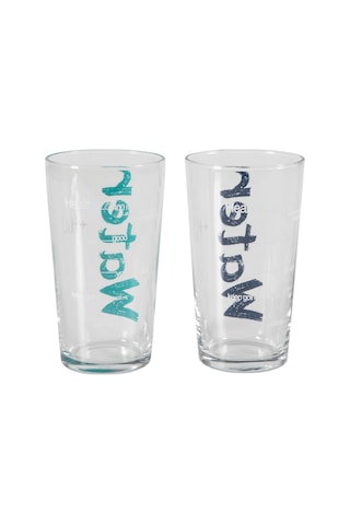 Mudo Home Water Bardak 570 Ml 2'li Set -mavi&turkuaz Şeffaf