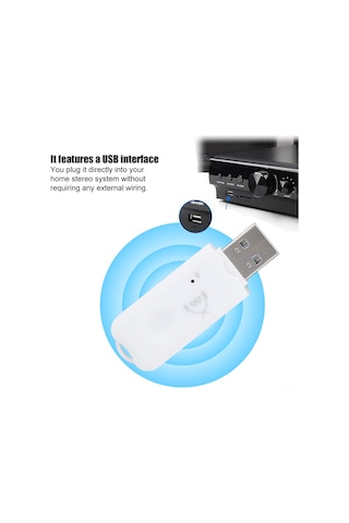 Moveevo Usb Bluetooth 5.1 Alıcı - 10m Kablosuz Ses Aktarımı, 6 Cihazlı Eşleştirme, Araç Ve Ev Ses Sistemleri İçin A2dp Desteği