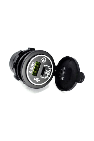 Usb 3.0 Type-c Pd Şarj Port Pano Yuvarlak 12v 24v Işıklı