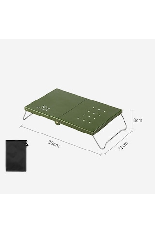 Dolıty Mini Kamp Masası Çok Amaçlı Yan Masa Açık Yeşil Yeşil Çok Renkli