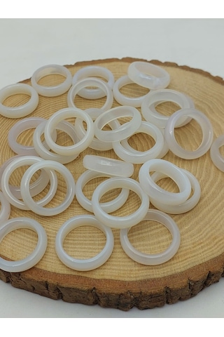 Akik Taşı Yüzük Sisli Alacalı 6mm Kalınlık 59952 Bakır
