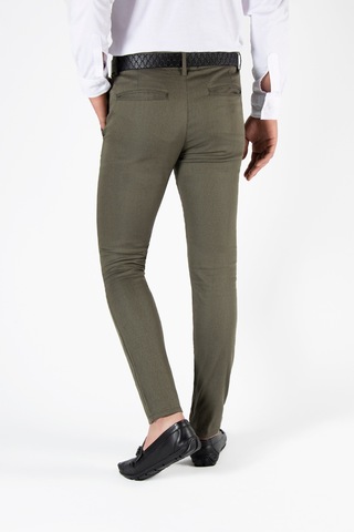 Yeşil Slim Fit Pamuklu İtalyan Kesim Pantolon Yeşil