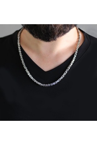 Silver Renk Kalınlık 5 Mm 317L Çelik Kral Zincir (500208553)