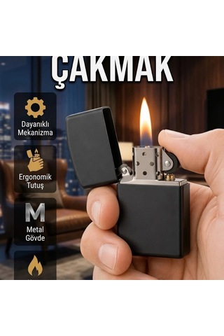Metal Gövdeli Mat Tasarım Çakmak Ergonomik Tutma Özellikli Şık Aksesuar