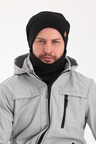 Erkek Kadın %100 Mikro Polar Çift Katlı Winter's Coming Bere Boyunluk Takım - Standart / Siyah-erkek Siyah-erkek