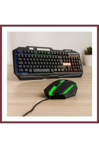 Storeşahin Usb Kablolu Rgb Gökkuşağı Işıklı Klavye Ve Mouse Seti - 150 Cm Shn0720