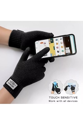 Wellmerry Outdoor Dokunmatik Kaşmir Yün Eldiven Çok Renkli