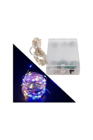 3 Aa Pilli 4 Renkli Rgb Sabit 10 Metre Kablolu Bağ Led