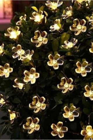 Güneş Enerjili Dış Mekan Solar Çiçekli Led Işık Dekoratif 30 Çiçekli Led Tek Ebat Unisex Çok Renkli
