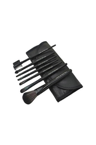 7 Makyaj Fırçası, Profesyonel Makyaj Seti, Kılıflı Siyah
