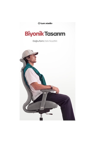 Karr Office Lizbon Ergonomik Çalışma Koltuğu Gri
