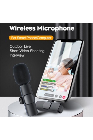 Symbee İphone Uyumlu İçin 2.4g Kablosuz Gürültü Engelleme Kragı Mikrofonu - Canlı Yayın, Tiktok, Instagram İçin Telefon Mikrofonu Ve Adaptör Seti