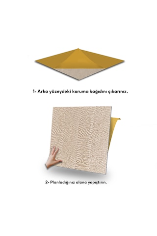 Tink Kendinden Yapışkanlı Keçe Karo Zemin Ve Duvar Kaplama Duvar Kağıdı Desenli Devetüyü 48x48 Cm 44 Adet 10 M² 44 Adet 10 M²