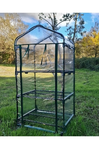 Gardener 16030 3 Katlı Tekerlekli Portatif Şeffaf Bahçe Serası - 69 Cm X 49 Cm X 125 Cm