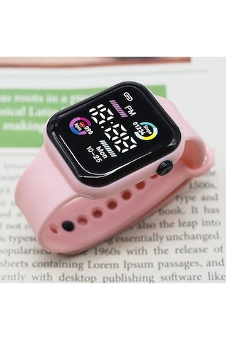 Trendooze Gaojunshop01 Pembe Işıklı Koşu Spor Saati - Kadın Analog Dijital Saat Pembe