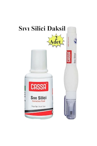 Sıvı Silici Daksil Ve Kalem Daksil 2 Adet Cassa Fırçalı Sıvı Düzeltici Daksil Yazı Düzeltici Okul Ofis Büro Fırça Uçlu