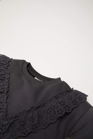 DeFacto Kız Bebek Bisiklet Yaka İçi Yumuşak Tüylü Sweatshirt D6678A524WNAR1 Antrasit