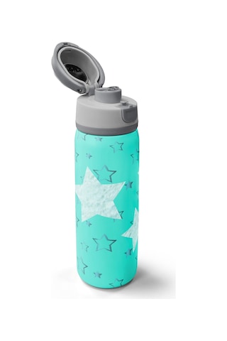 Coral High Turkuaz Yıldız Desenli Pipetli Ve Direkt İçim Çelik Termos 800 Ml 38593 Turkuaz