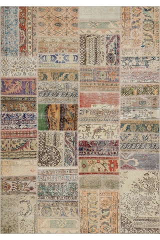Sınırları Zorlayan El Yapımı Patchwork Halı 160x230 Cm - 6312