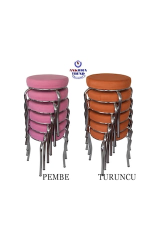 Tabure (Krom Ayaklı) (6 Adet) - Mutfak Balkon Taburesi