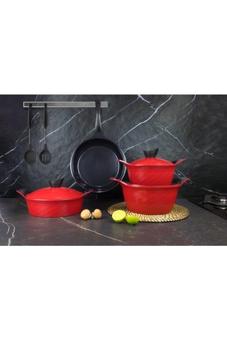 ANTHONY ALÜMİNYUM DERİN TENCERE 24CM KIRMIZI