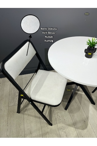 Hey 2'li Katlanır Kamp Sandalyesi Piknik Sandalyesi Kirli Beyaz