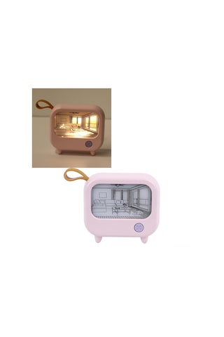 Shineyee Usb Şarjlı Masaüstü Mini Isı Işık Tablo Gece Lambası Batarya Dahil - Pembe Renk, 2 Işık Modu, Led Tek Düğme Kontrol Pembe