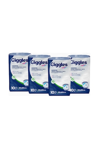 Giggles 60 x 60 Yatak Koruyucu Örtü 10'lu 4 Paket 40 Adet